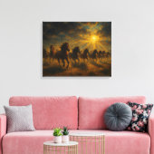 Wilde Pferde laufen Leinwanddruck (Insitu (Wohnzimmer))
