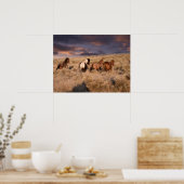 Wilde Pferde laufen Poster (Küche)