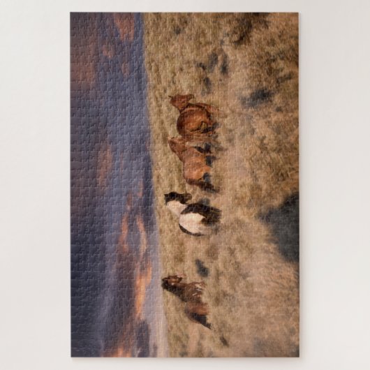 Wilde Pferde laufen Puzzle (Vertikal)