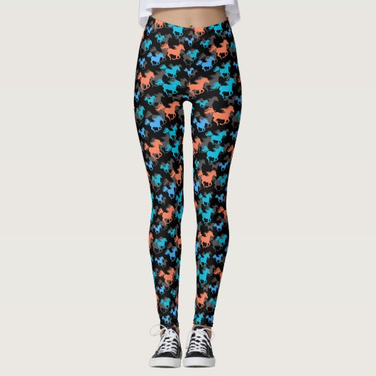 Wilde Pferde Leggings (Vorderseite)