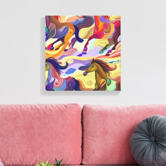 Wilde Pferde Leinwanddruck (Insitu (Wohnzimmer))