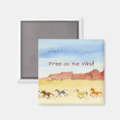 Wilde Pferde Magnet (Vorderseite/Rückseite)