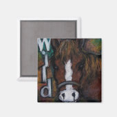 Wilde Pferde Magnet (Vorderseite/Rückseite)