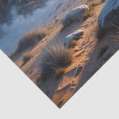 Wilde Pferde - Mare und Fohlen in der Wüstenlandsc Seidenpapier (Ausschnitt)