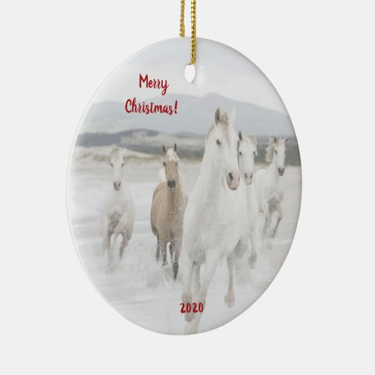 Wilde Pferde mit Weihnachtsschmuck (Rechts)