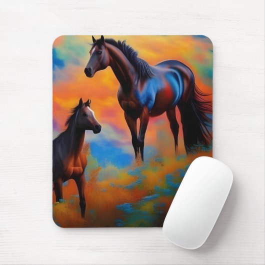 Wilde Pferde Mousepad (Mit Mouse)