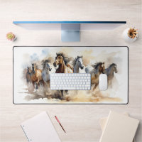 Wilde Pferde Mustangs Moderne Pferde Wasserfarbe