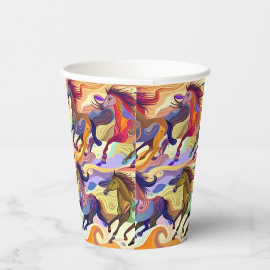 Wilde Pferde Pappbecher (Rechts)