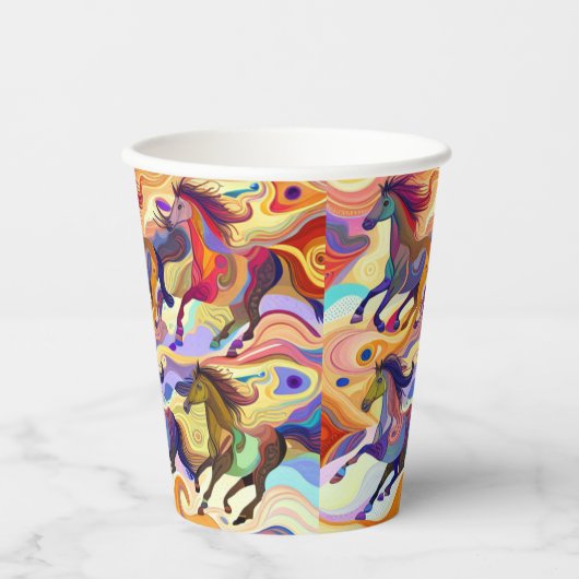 Wilde Pferde Pappbecher (Vorderseite)