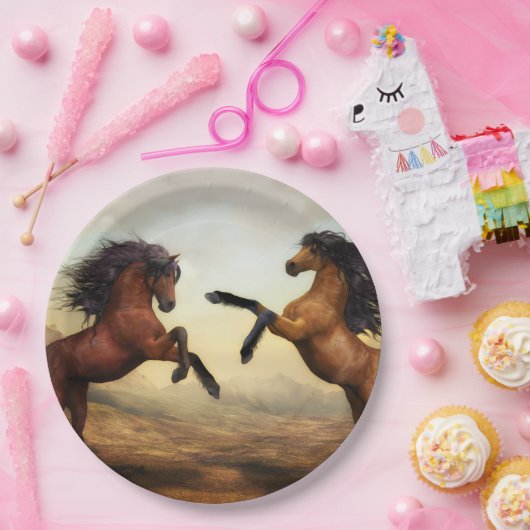 Wilde Pferde Pappteller (Party)
