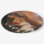 Wilde Pferde Pappteller (Schrägansicht)