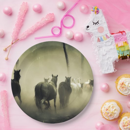 Wilde Pferde Pappteller (Party)