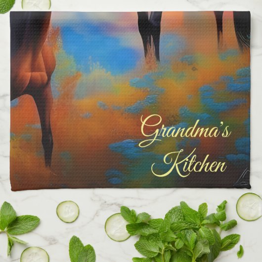 Wilde Pferde *personalize* Geschirrtuch (Gefaltet)