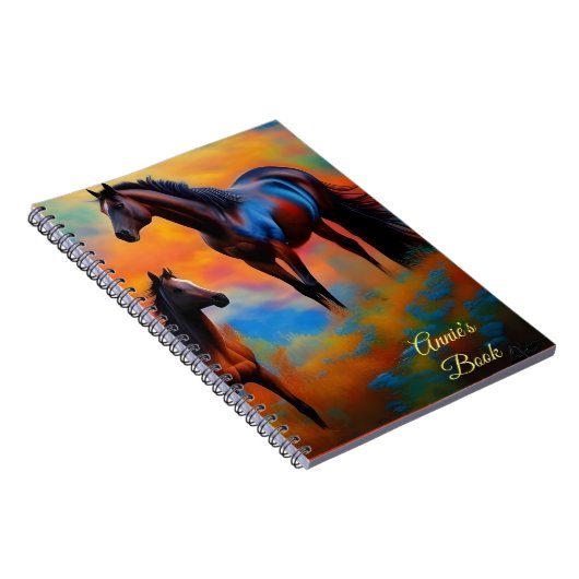 Wilde Pferde *personalize* Notizblock (Rechte Seite)