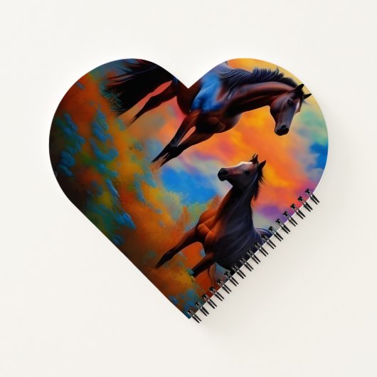 Wilde Pferde *personalize* Notizblock (Rückseite)