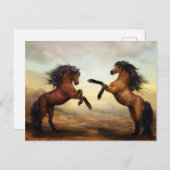 Wilde Pferde Postkarte (Vorne/Hinten)