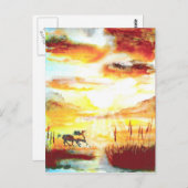 Wilde Pferde. Postkarte (Vorne/Hinten)