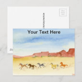 Wilde Pferde Postkarte (Vorne/Hinten)