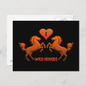 Wilde Pferde Postkarte (Vorne/Hinten)