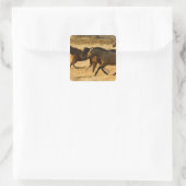 Wilde Pferde Quadratischer Aufkleber (Tasche)