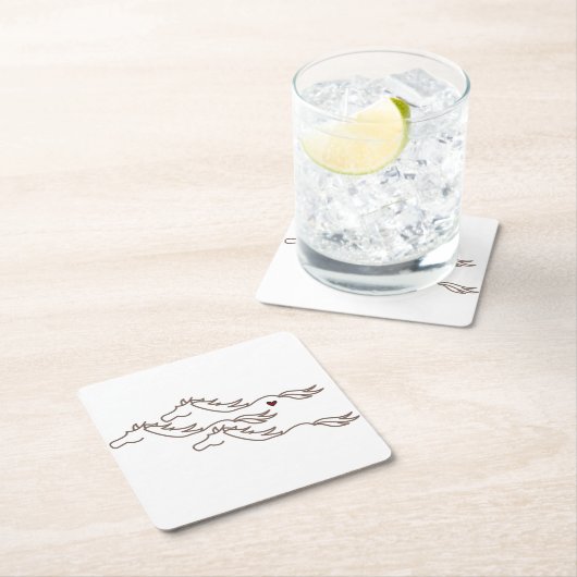 Wilde Pferde Rechteckiger Pappuntersetzer (Vor Ort)