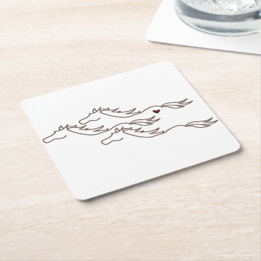 Wilde Pferde Rechteckiger Pappuntersetzer (angewinkelt)