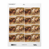 Wilde Pferde Run Stampede Art Address Label (Vorne)