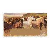 Wilde Pferde Run Stampede Art Address Label (Vorne)