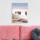 Wilde Pferde Schneeebene Winterkunst Leinwanddruck (Insitu (Wohnzimmer))