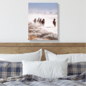 Wilde Pferde Schneeebene Winterkunst Leinwanddruck (Insitu (Schlafzimmer))