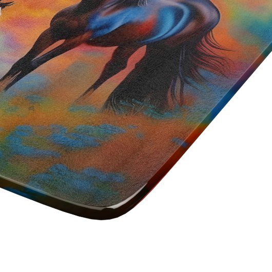 Wilde Pferde Schneidebrett (Ecke)