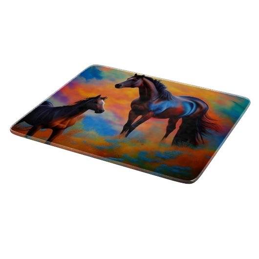 Wilde Pferde Schneidebrett (Ecke)