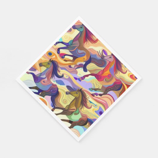 Wilde Pferde Serviette (Ecke)