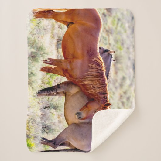 Wilde Pferde Sherpadecke (Vorderseite)