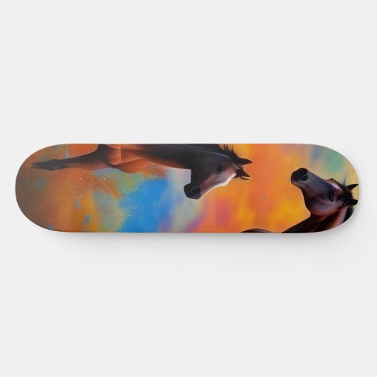 Wilde Pferde Skateboard (Horizontal)