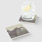 Wilde Pferde Steinuntersetzer (Seitenansicht)