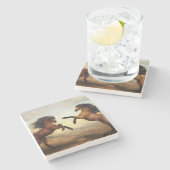 Wilde Pferde Steinuntersetzer (Seitenansicht)