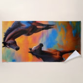 Wilde Pferde Strandtuch (Vorderseite)