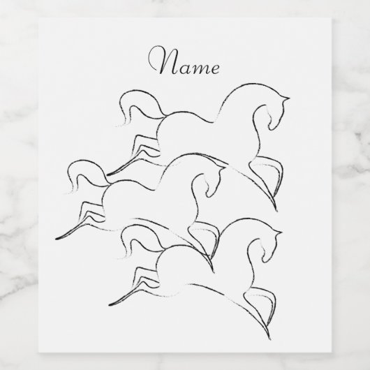 Wilde Pferde Thunder_Cove Weinetikett (Einzelnes Label)