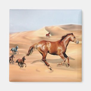 Wilde Pferde und Sanddünen Magnet