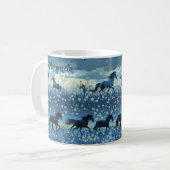 Wilde Pferde und Wildblumen personalisierte Mug Bl Kaffeetasse (Vorderseite Links)