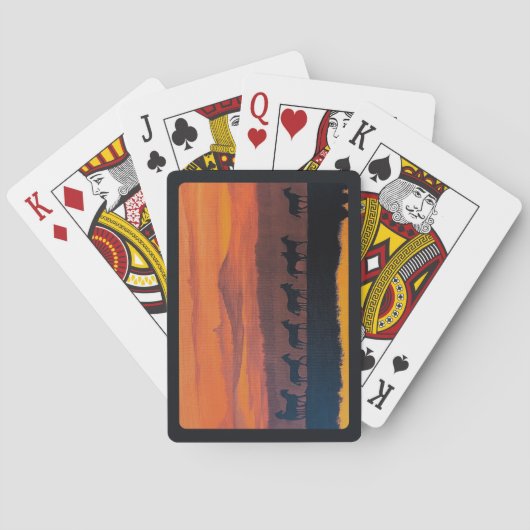 Wilde Pferde von Montana Malerei von Alfred Fox Spielkarten (Rückseite)