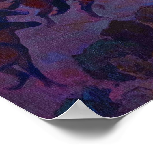 Wilde Pferde von Nevada, 1927 von Maynard Dixon Poster (Ecke)