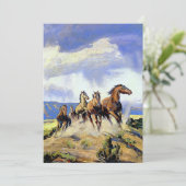 "Wilde Pferde von Nevada" von Carl Oscar Borg Dankeskarte (Stehend Vorderseite)
