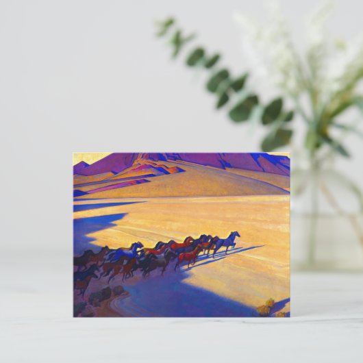 Wilde Pferde von Nevada von Maynard Dixon Postkarte (Stehend Vorderseite)