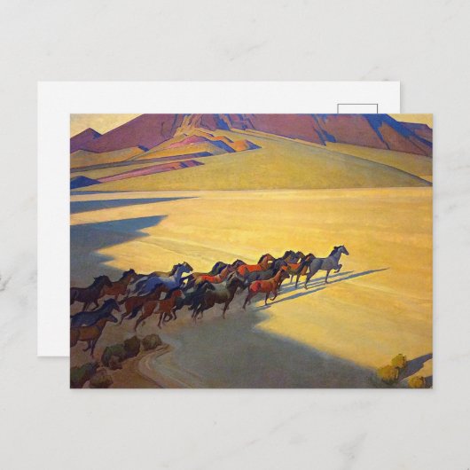Wilde Pferde von Nevada von Maynard Dixon Postkarte (Vorne/Hinten)