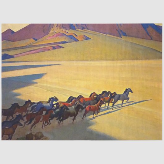 "Wilde Pferde von Nevada" von Maynard Dixon Seidenpapier (Vorderseite)