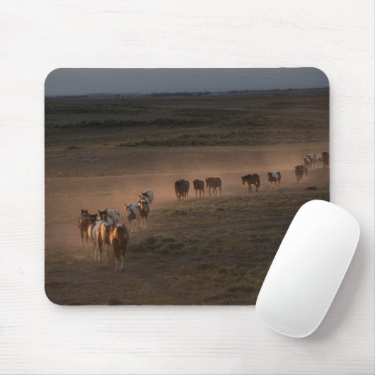 Wilde Pferde wandern in die Wüste Mousepad (Mit Mouse)