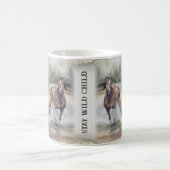 Wilde Pferde Wasserfarbe Kaffeetasse (Mittel)