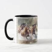 Wilde Pferde Wasserfarbe Tasse (Links)